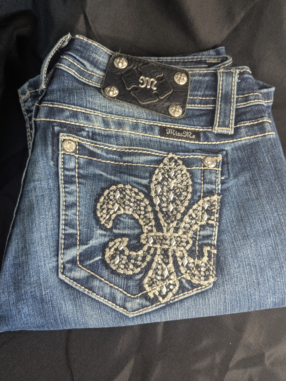 Miss Me Women's Embellished Blue Denim Jeans